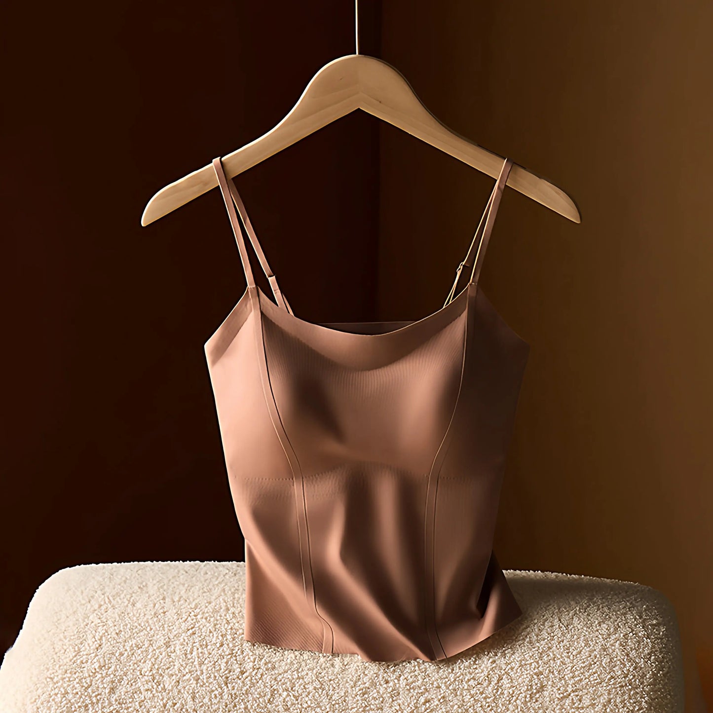 Women's Camisole With Built-in Chest Pad New Summer Style Wearable Outside or as Layering Fishbone Structure Integrated Bra-s