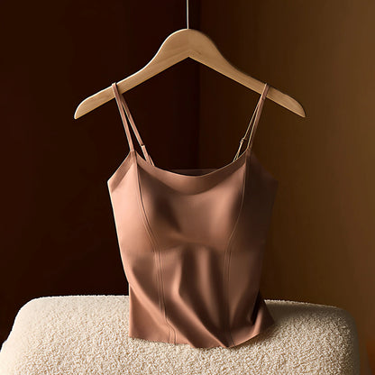 Women's Camisole With Built-in Chest Pad New Summer Style Wearable Outside or as Layering Fishbone Structure Integrated Bra-s