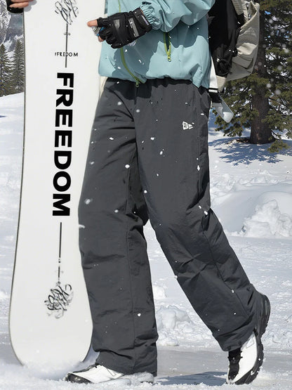 Outdoor Snowproof Men's Thermal Cotton Pants Winter Outdoor Skiing Trousers Windproof Breathable Straight Leg Casual Pants