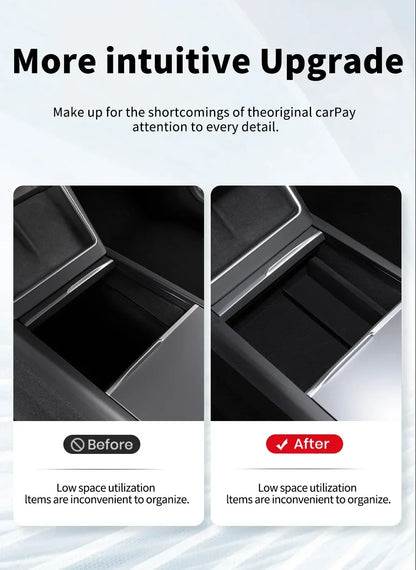 For Tesla Model 3/Y/YL Highland Juniper 2026 Center Armrest Hidden Storage Box Cup Holder Console Organizer Box Accessories