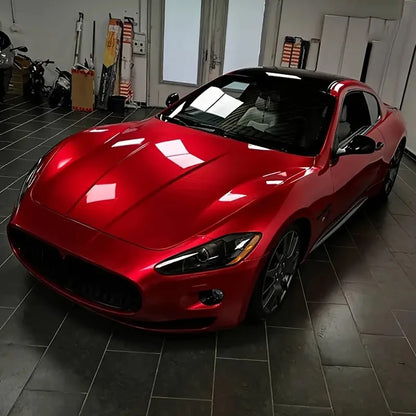 Premium Candy Metallic Gloss Metal Red Vinyl Wrap Adhesive Film Decal Car Wrapping Foil with Air Release Bubble