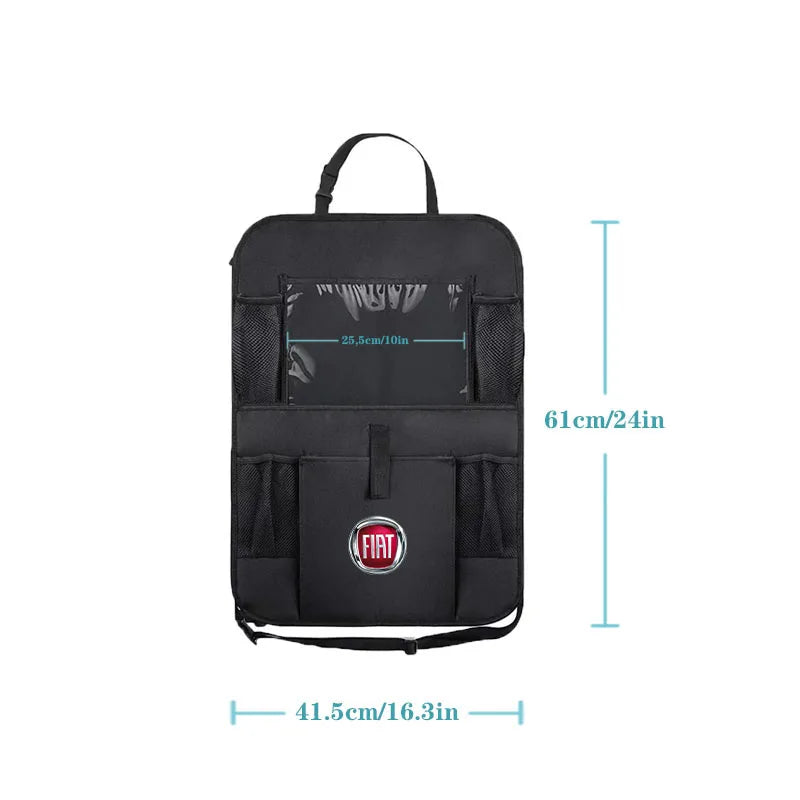 Car Seat Organizer Seat Back Storage Bag Rear Anti-wear Anti-kick Pad For FIAT 500 500C 2012 500X 500L Fiat 695 Car Accessories
