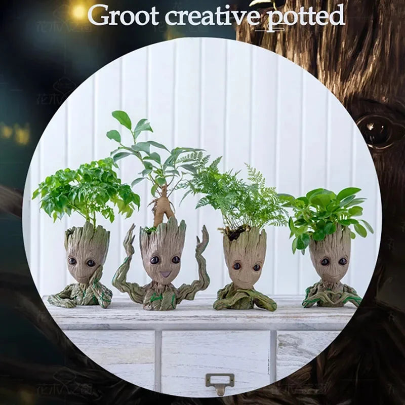 Home Decoration Groot Planter Flower Pots For Indoor Flowers Pot Tree Man Ornaments Anime Figure Statue Art Crafts Kid Men Gifts