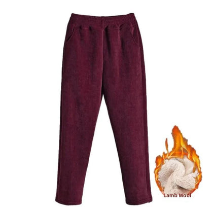 High Waist Fleece Lined Corduroy Harlan Pants Straight Leg Warm Women's Casual Trousers Autumn Winter New Arrival