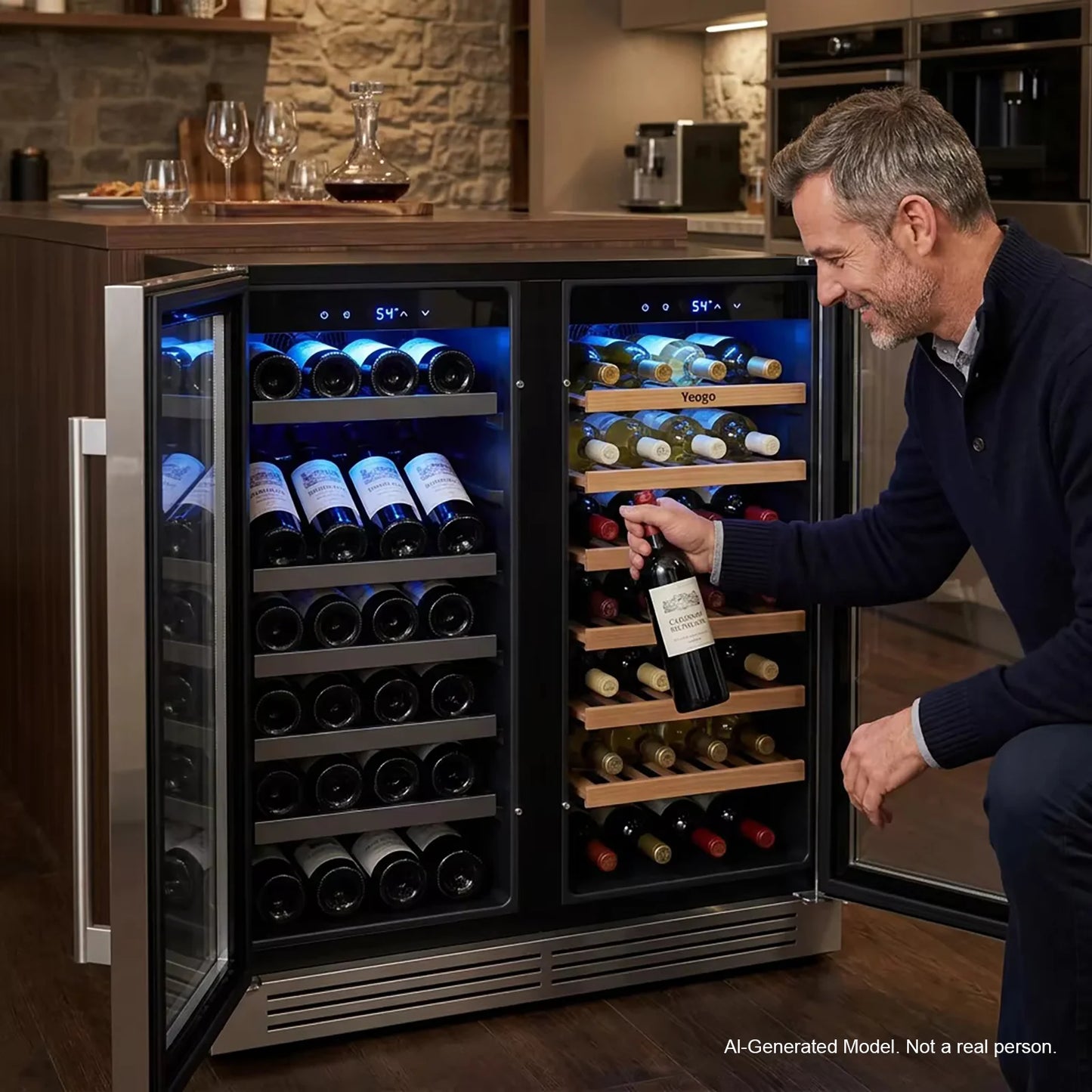 30 Inch Wine Cooler Refrigerator Stainless Steel Glass Door Embedded in The Wine Cabinet, built-in under Counter Beverage Wine Cooler
