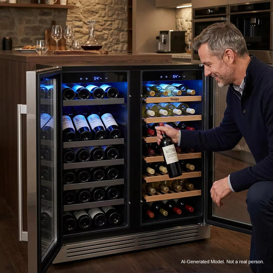 30 Inch Wine Cooler Refrigerator Stainless Steel Glass Door Embedded in The Wine Cabinet, built-in under Counter Beverage Wine Cooler