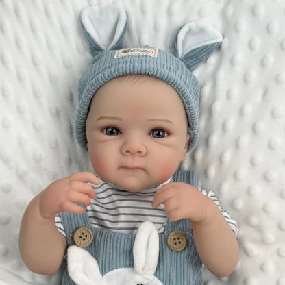 BZDOLL 18inch 45cm Full Vinyl Reborn Baby Doll Lifelike Handmade Birthday Gift For Kids Dress Up Bedtime Play Toy