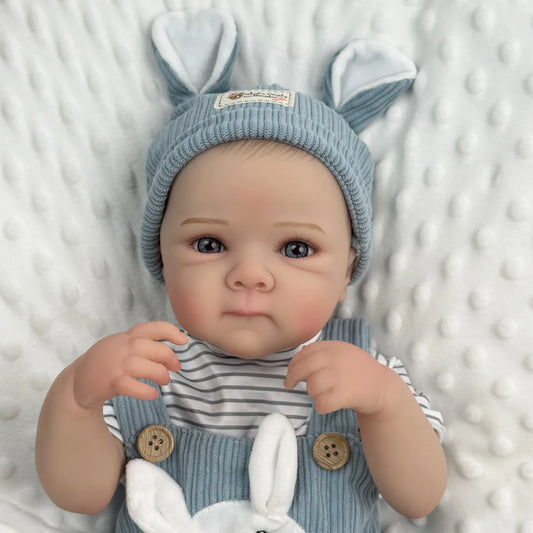 BZDOLL 18inch 45cm Full Vinyl Reborn Baby Doll Lifelike Handmade Birthday Gift For Kids Dress Up Bedtime Play Toy
