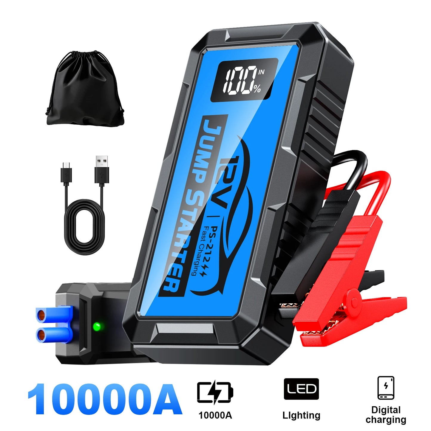 12000a 10000amp 8000a 4000a Super Capacitor 12v Booster Portable Charger Auto Starting Device PowerBank Car Jump Starter Battery