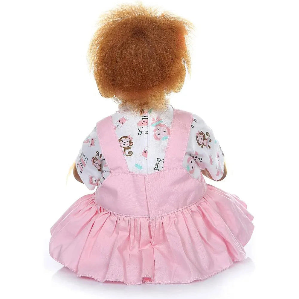 50cm Lifelike Monkey Doll Silicone Vinyl Reborn Baby Ape Newborn Like Real Orangutan Toddler Realistic Babies Dolls Kids Toy