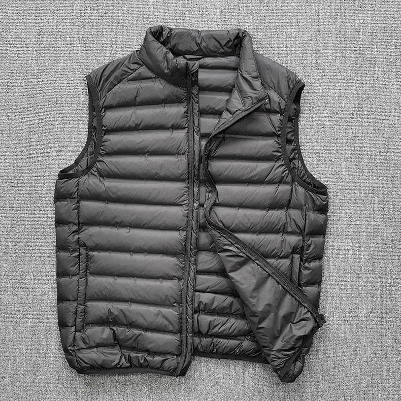 Ultra-Light down Cotton Jacket Men's Spring Fashion Slim Fit Long Sleeve Warm Casual Style Pure Color Youth Popular Clothing