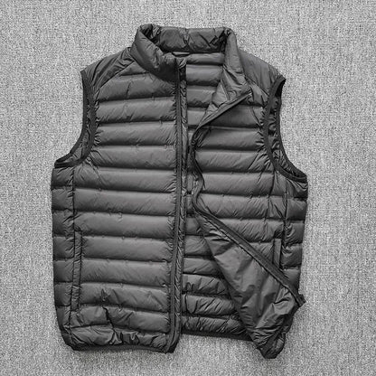 Ultra-Light down Cotton Jacket Men's Spring Fashion Slim Fit Long Sleeve Warm Casual Style Pure Color Youth Popular Clothing