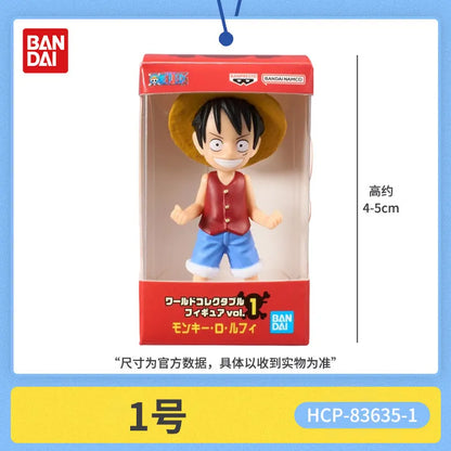 Bandai Genuin One Piece Gashapon Monkey D Luffy Nika Gear 5 Mini Figure Boxed Micro Scale Model Desktop Ornament Anime Collector