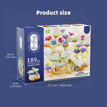Fabric Flower Bouquets Toys DIY Craft Kits Toys for Kids Handmade Flowers Market Toy Girls Christmas Birthday Gift