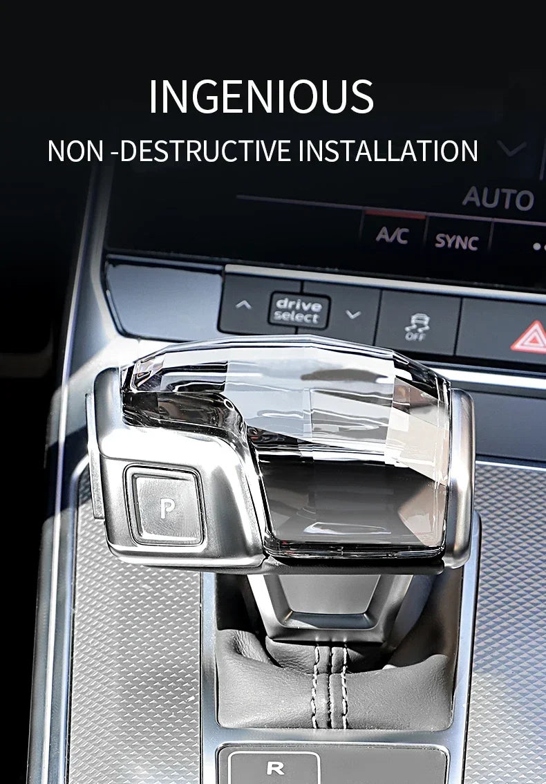 For Audi A4 A5 A6 A7 A8L Q5 Q7 Q8 RS4 RS5 RS6 RS7 S4 S5 SQ5 QS8 C8 S8 Crystal gear head Shift head Transmission handle cover