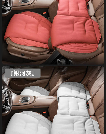 Nappa Leather Car Seat Cushion Rear Integrated Lumbar Support for All Seats Breathable Ventilated Comfort Auto Accessories