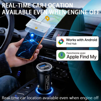 2-in-1 Universal GPS Tracker Car OBD Charger Cigarette Lighter USB Type-C for Auto Google Iphone Ipad GPS Locator Find My Apple