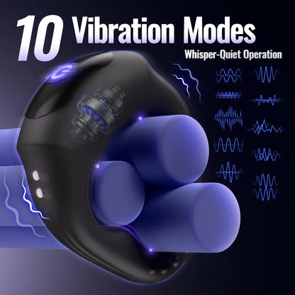 KUSHOR APP Control Vibrating Cock Ring Penis Ring Vibrator Delay Ejaculation Clit Stimulator Cockring Adults Sex Toys for Men