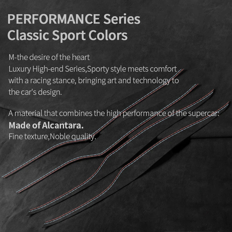 For BMW 5 Series G30 G38 Car Door Inner Handle Decorative Trim Frame Sticker Premium Interior Accessories Made of Alcantara