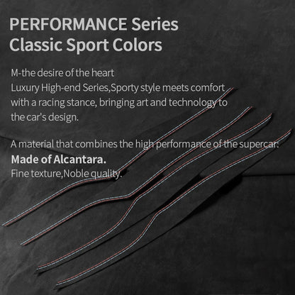 For BMW 5 Series G30 G38 Car Door Inner Handle Decorative Trim Frame Sticker Premium Interior Accessories Made of Alcantara