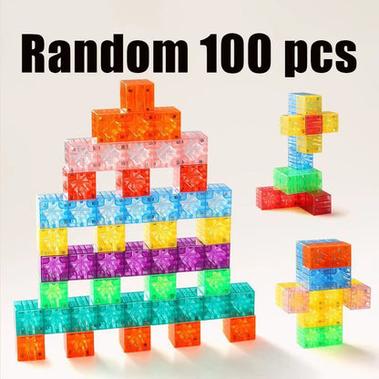 DIY Magnetic Building Blocks Transparent Square Toy Colorful Cubes Toy Construction Toy Assembly Toy for Children DIY Toys Gift