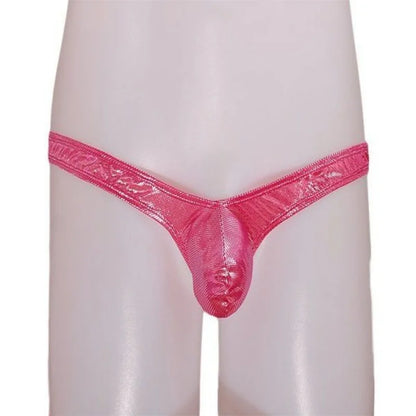 Laser Colorful Men's G-string Underwear Sexy Men's Briefs U Convex Male Underpants Low Waisted Thong Private Party club Panties