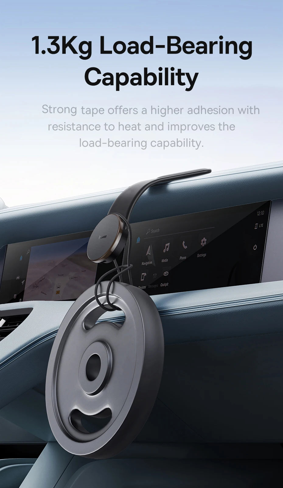 Baseus Magnetic Car Phone Holder 15W Wireless Charger Bendable Car Phone Mount for iPhone 12-17 Stand Dashboard Center Console