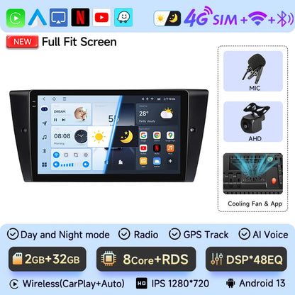 JIUYIN Car Radio For BMW 3-Series E90 E91 E92 E93 wireless CarPlay Android Auto car intelligent systems No 2 din 2din DVD