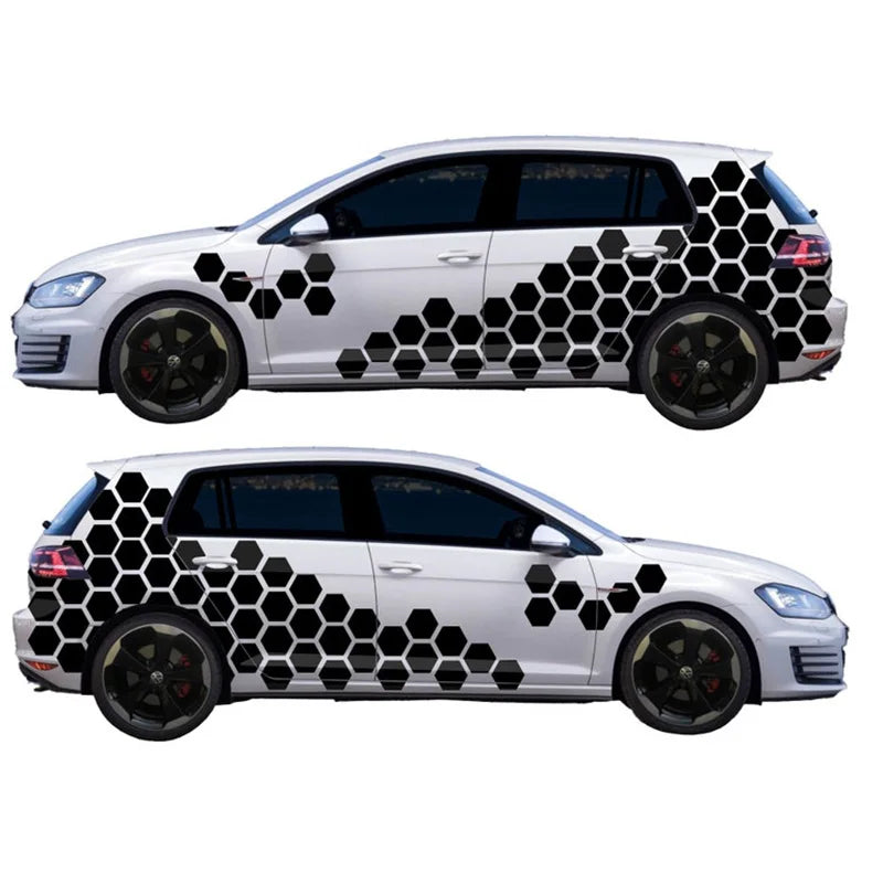 Honeycomb Side Door Back Sticker Fender Car Sticker Universal Hexagon Design Vinyl Stickers Decal Ade Kit