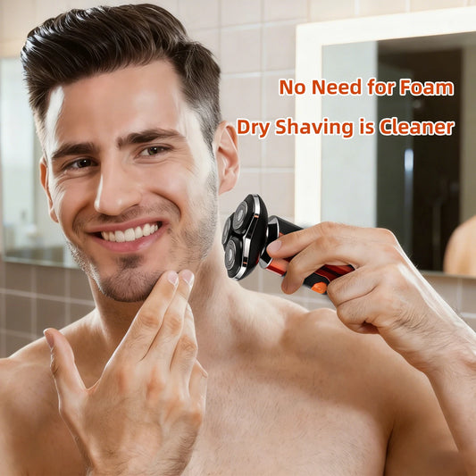 OMUONE Electric Shaver 3D IPX6 Waterproof Razor Wet And Dry Dual Use Face Beard Battery Digital Display For Men