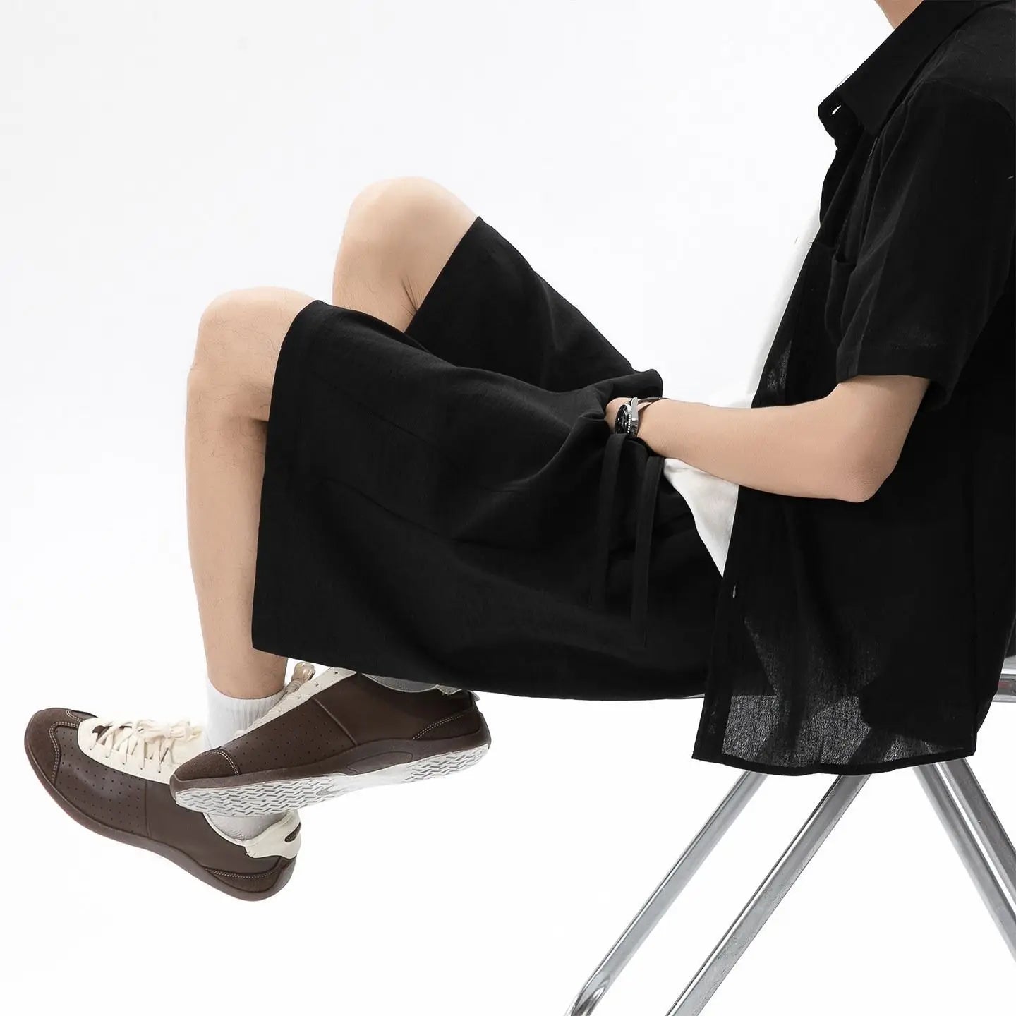 Summer Shorts for Men Breathable Loose Oversized Straight Casual High Street Elastic Waist Bermudas Shorts Baggy Casual Bottoms