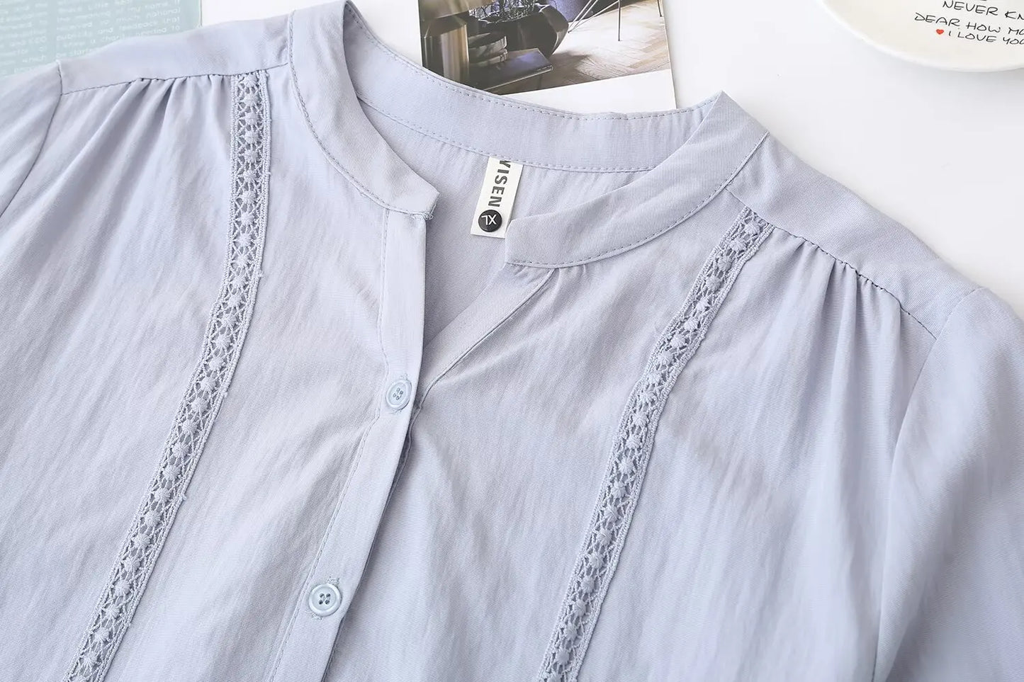 Slimming Short Sleeve Shirt for plus Size Women Stylish French Style Loose Fit Summer Top Single Button Closure Regular Length