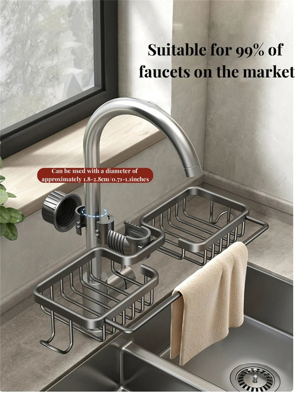 Kitchen Sink Drain Rack Sponge Storage Flexible Faucet Holder Soap Drainer Towel Rack Shelf Organizer Kitchen Accessories