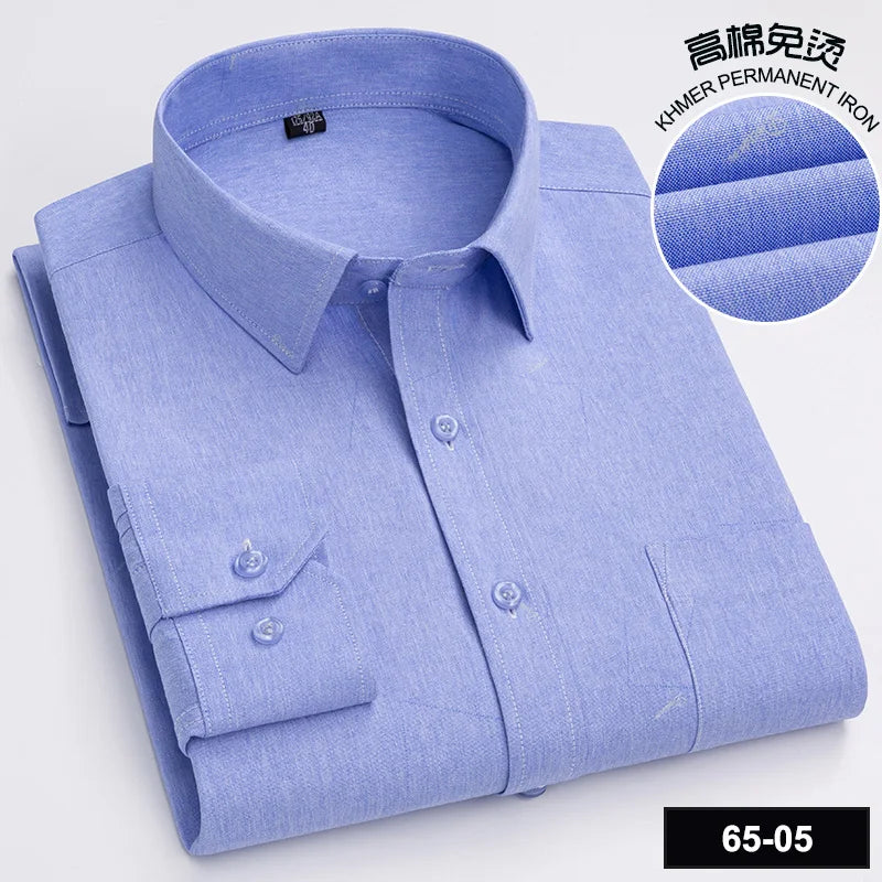 Men's High-quality Fashion Casual Print Plaid Stripe Long Sleeve Shirts Single Pocket Comfort Fit Business Formal Office Blouses