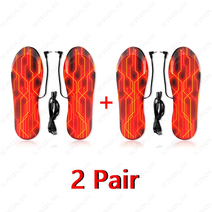 1/2 Pair Foot Warming Electrically heated insoles Warmer Pad Mat Winter Outdoor Walking Heating Insole Winter Warm Unisex