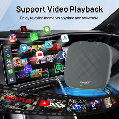 2026 CarlinKit Smart CarPlay Ai Box Android 13 Support Netflix YouTube Split Screen Wireless Android Auto & CarPlay Smart TV Box