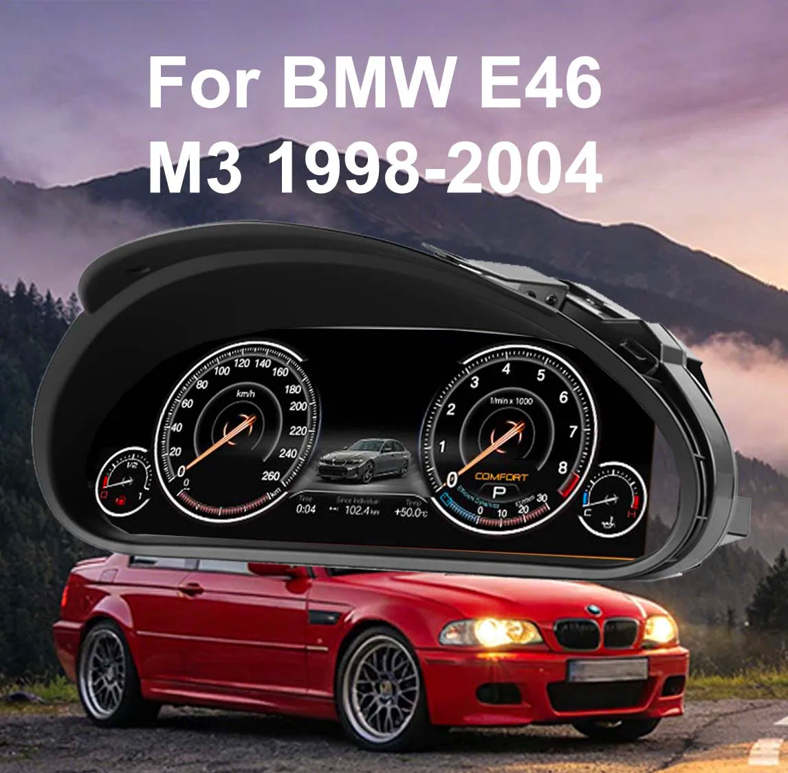NEW 10 UI Cluster Dashboard For BMW 3 Series M3 E46 1998-2004 speedometer LCD instrument panel digital instrument