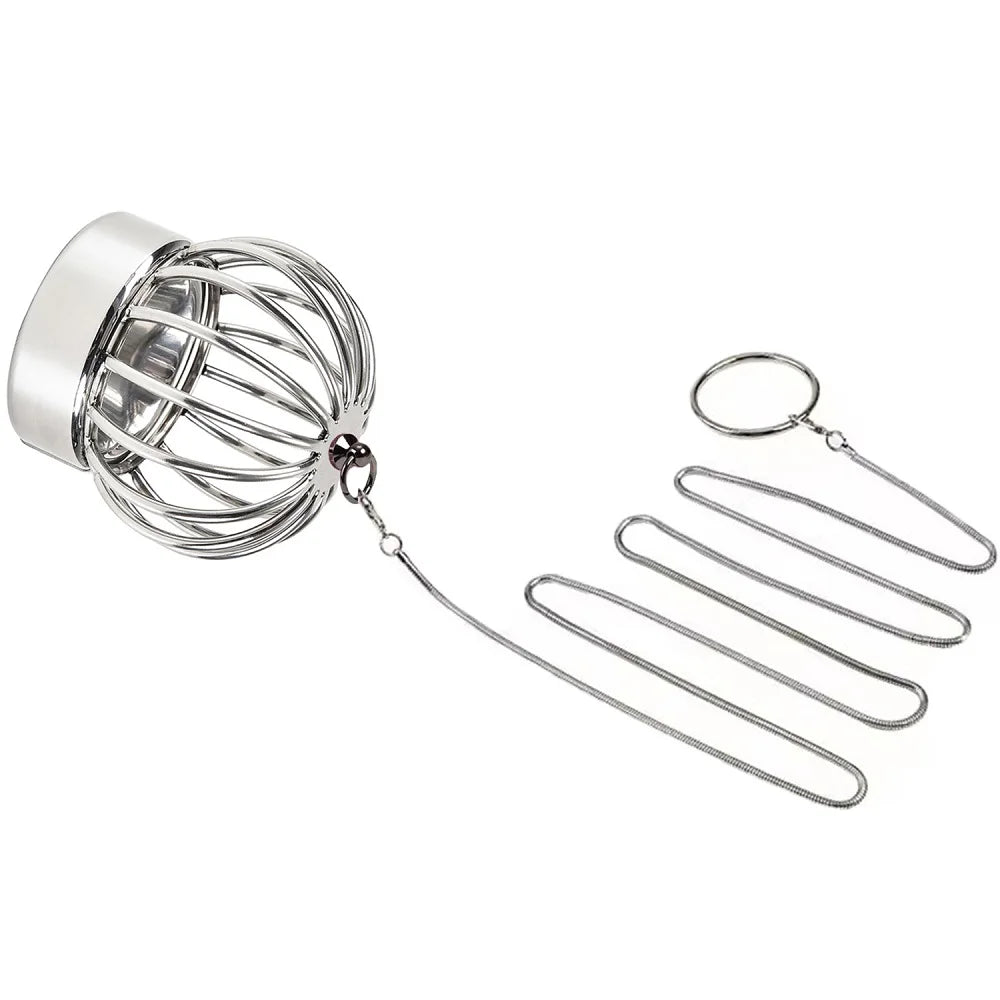 Metal Penis Ring Ball Stretcher Scrotum Lock Stainless Steel Penis Cock Ring Heavy Pendant Weight Bondage Sex Toy