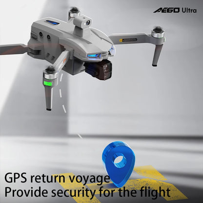 New AE60 Profesional GPS Drone With 8K Camera 3-Axis Gimbal 5G WiFi Brushless RC Quadcopter Screen Control Airdrop Security Dron