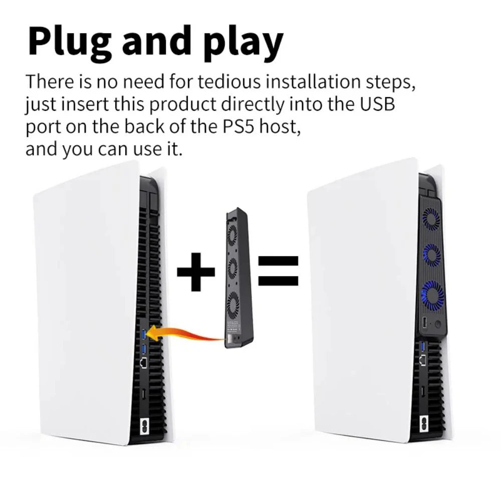 For PS5 Gaming Console Universal Cooling Fan PS5 Console Cooling Fan With LED Lights, Silent Noise Reduction Fan