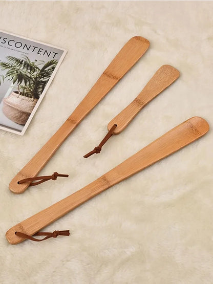 1Pc Durable Professional Wooden Shoe Horn, Shoe Lifting Spoon Household Tool for Elderly People.