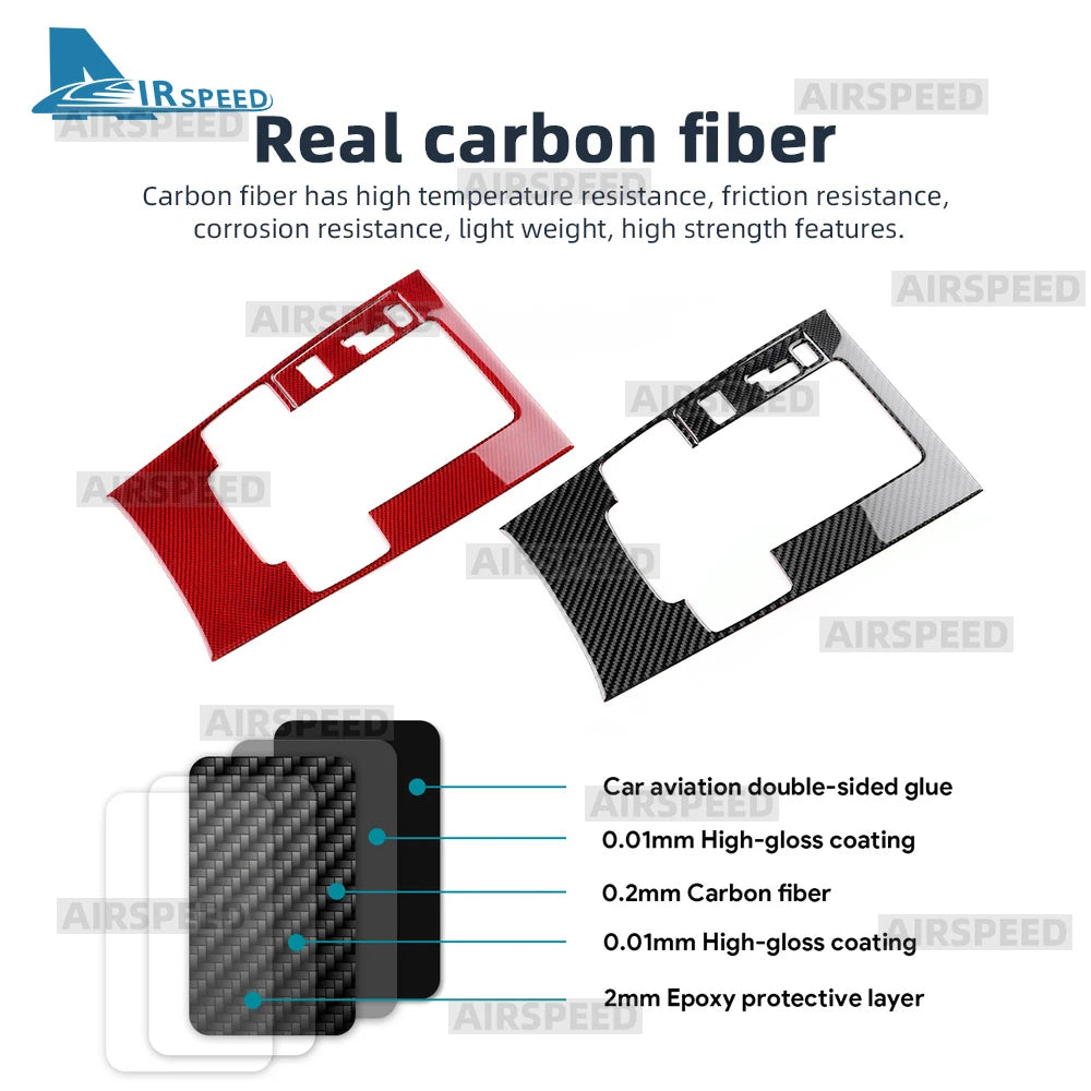 For Mazda 3 Axela BP 2019 2020 2021 2022 2023 2024 2025 Real Soft Carbon Fiber Sticker Automatic AT Car Gear Shift Panel Trim