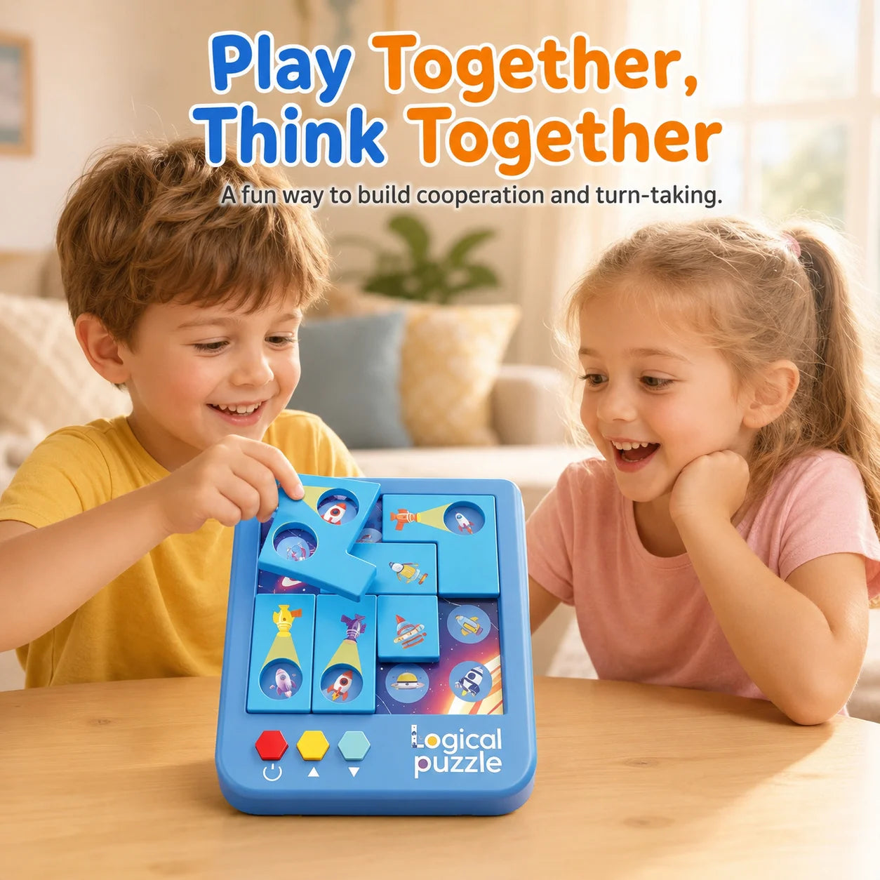Space Rocket Logical Sliding Puzzle, Kids STEM Brain Teaser Educational Logic Desktop Game for Ages 4+