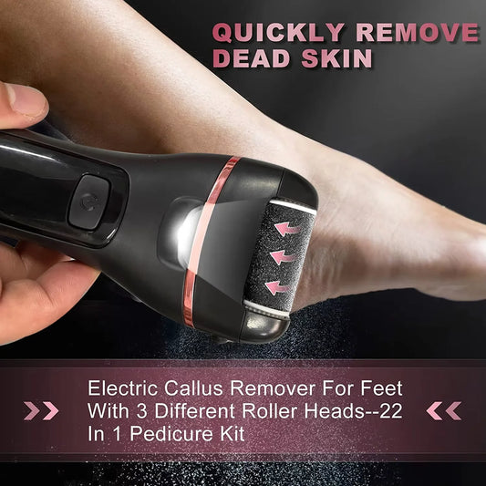 6 Pcs Foot Care Tool Heads Hard Skin Remover Refills Replacement Rollers for Cracked Heels Calluses and Dead Skin Black