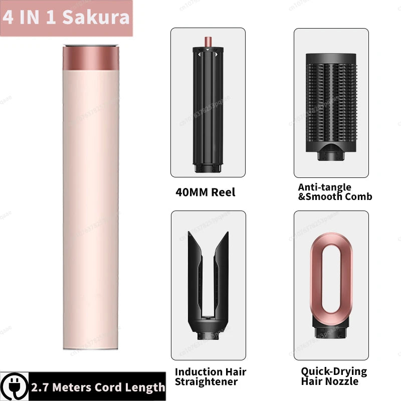 Sencimen X19 Upgraed Multil Hair Styler Auto Curling&Straightenting Barrel Nozzle Wrap Hair Dryer Professional Curly Hair Styler