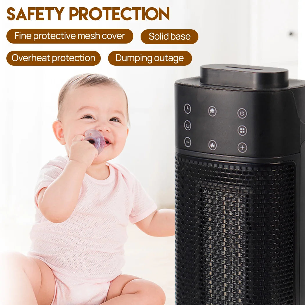 PORIYA 2000W Electric Tower Fan Heater Instant Heating Purifying Fan w/Remote