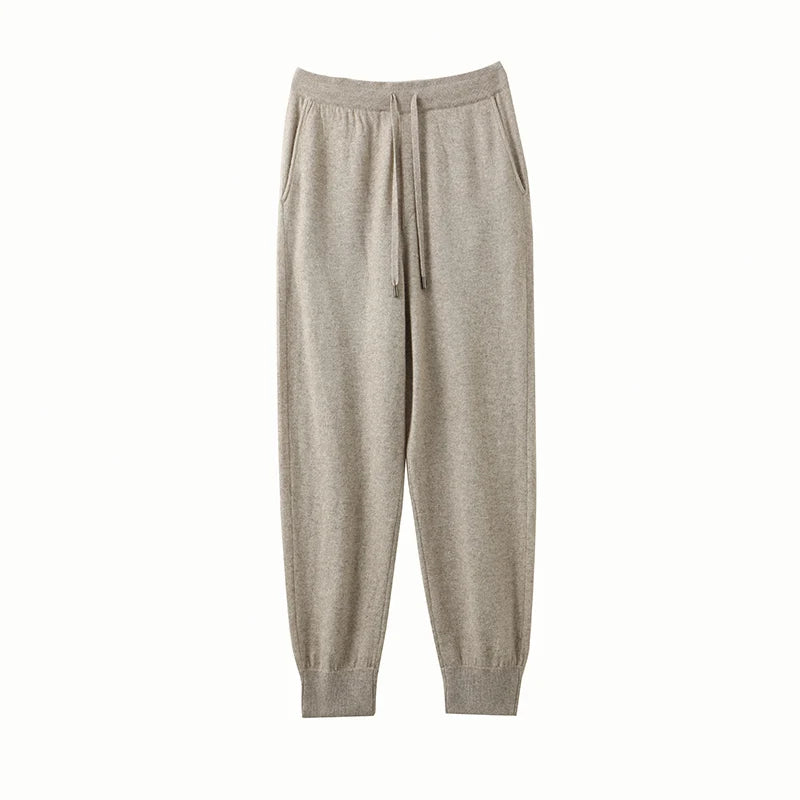 100% Cashmere Pants Men's High Waist Pants 2022 Autumn and Winter New Casual Knitted Leggings Warm Fashion Loose Man Pants