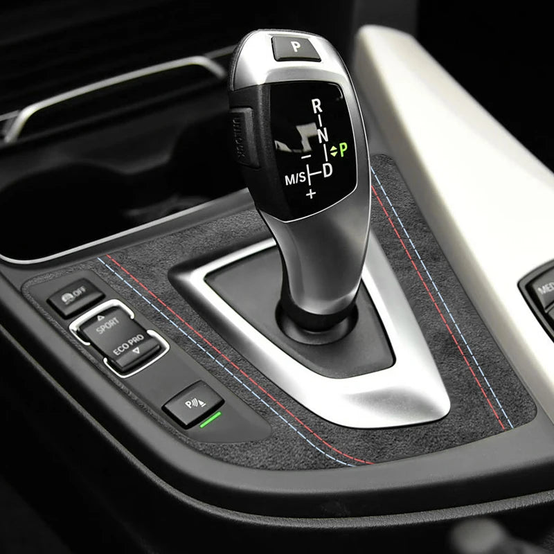 For BMW F30 F34 F36 Gear Shift Control Panel Trim Frame Decorative Sticker Made of Alcantara Car Interior Tuning Accessories