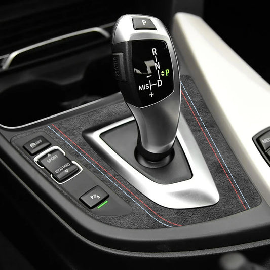 For BMW F30 F34 F36 Gear Shift Control Panel Trim Frame Decorative Sticker Made of Alcantara Car Interior Tuning Accessories