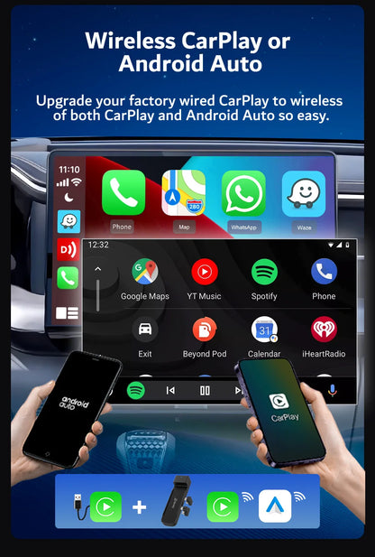 CarlinKit FireDrive Link Pro Wireless CarPlay Adapter for Amazon Fire TV Stick HDMI Android Auto Car TV Mate Video Streaming Box